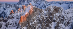 mont blanc au couché de soleil